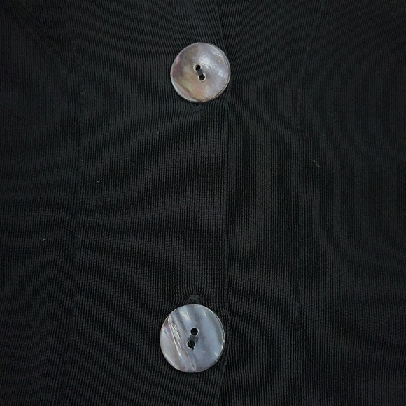 Chicos Travelers Womens Size 2 US 12 L Blazer Jacket Black Slinky Stretch Button - Picture 14 of 16